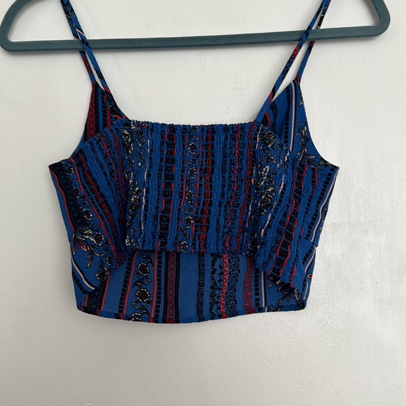 Blue Blush Marine Blue Boho Crop Top & High Waist Wide leg Pant Two Piece. - Picture 4 of 7